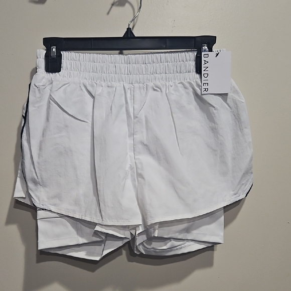 Bandier Pants - Bandier White Layered Athletic Running Shorts Small NWT